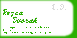 rozsa dvorak business card